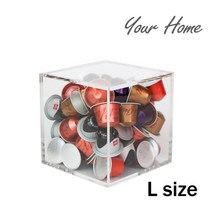 유얼홈 아크릴 5mm 오리지날 돌체구스토 버츄오 일리 캡슐보관함 홀더 큐브 상자, L, 1개