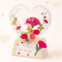 하다니 미술샘 카네이션 투명하트 감사패, 1인용 개별포장