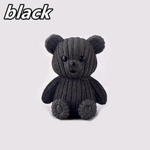 1pc 선물 공예품 장식품 테디 베어 소형 요정 부활절 동물 정원 인형 장식 액세서리 홈, 검은색