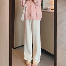 캐치펀 코듀로이 와이드 팬츠 기모안감 스판 일자핏 통바지 9부 롱 2가지타입