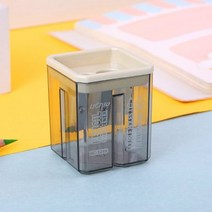 미니 귀여운 연필 작은 사랑스러운 만화 곰 토끼 문구 깎이 휴대용 학생 카와이 학교 용품, Beige Gray