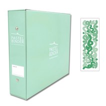 메이커리 파스텔텔바인더 접착식 사진앨범 소형 1권 + 컨페티 스티커 1매, 민트, 블랙 내지(25매)