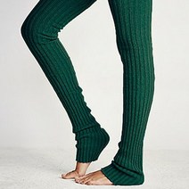 발레 홀 겨울 니트 댄스 레그 워머 여성 롱 부츠 무릎 위 니트 댄스 꽉 타이즈, 90cm, 04 green
