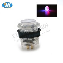 캡슐뽑기 기계 자판기 머신 28mm 24mm led 5v 조명 라이트 푸시 버튼 클리어 라운드 아케이드 스위치 4pin microswitch 코인 게임 자동 판매기 호환용, 28mm 다채로운 조명