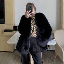 모조 폭스 밍크 코트 여성 하프 기장 기모 오버사이즈 퍼 외투 FC5896