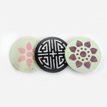 대문닷컴 DIY 반제품 원형컵받침(3개)+스텐실도안