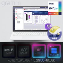 LG 2022 그램16(12세대) 16ZD90Q-GX56K [이벤트 한컴오피스 증정], WIN11 Pro, 16GB, 1TB, 코어i5, 화이트