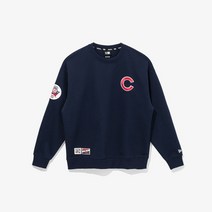 [국내정식매장] 뉴에라 티셔츠 MLB 쿠퍼스타운 100주년 기념 패치 시카고 컵스 맨투맨 네이비 13546469