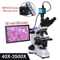 microscope 현미경 전문 실험실 생물학적 hd 삼안 현미경 줌 2500x 16mp 전자 디지털 카메라 usb hdmi vag 10 인치 lcd led 17, 오렌지
