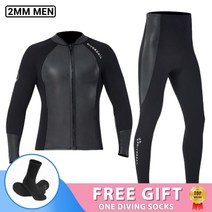 프리다이빙 슈트 잠수복 네오프렌 남성 여성 재킷 스쿠버 다이빙 서핑 스노클링 수중 낚시 스피어피싱 카이트 장비 서핑슈트, 24.D260 BK Wetsuit Men - XL