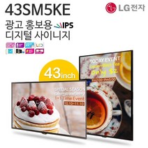 티비존(독립형) 43SM5KE 43인치 LG DID 벽걸이형 광고 모니터 IPS패널 450cd 밝기 티비존, 벽걸이설치(브라켓포함)