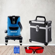 그레수아 레이저 레벨기 수평계 풀세트, 5라인레드+삼각대