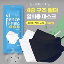 노래방마스크 축가마스크 KF95마스크 100매, 블랙, 블랙