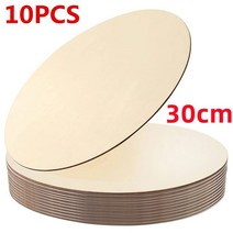 우드버닝 공예품 위한 나무 원 30CM 미완성 라운드 컷 아웃 공예 문 옷걸이 디자인 빈 굽기 10 개, [01] 10PCS Wood Circles, [01] 30cm, [01] 2MM