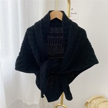 손뜨개 스카프 숄 크로쉐 애시매트릭 판초와 망토 봄 여자 니트 케이프 코트 팜므 v 넥 목도리 풀오버 스웨터 D252