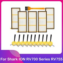 로봇 청소기 메인 브러시 Hepa 필터 사이드 부품 샤크 이온 RV700 RV720 RV750 RV750C RV755 용 교체 액세서리 키트, [13] 2 Filters