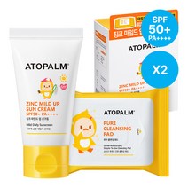 [아토팜] 징크 마일드 업 선크림 65g +클렌징패드 30매 (SPF50+ PA++++)