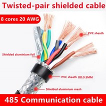 전선조임기 1미터 20AWG 18AWG 2/4/6/8 코어 485 통신 신호 와이어 RVSP 순수 구리 연선 차폐, 17 8 Core 20AWG 0.5mm