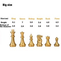 플라스틱 체스맨 골드 실버 체커 중세 체스 게임 체스보르 없음 32 개 50mm 66mm 81mm, [03] Big size