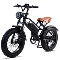 자토바이 전기자전거 팻바이크 오토바이 20인치, 블랙