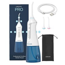 Caresmith Neo 워터 플로서 | 5가지 모드 및 6가지 강도의 24가지 압력 설정 300ml 대형 탈착식 물탱크 무선 치아를 위한 IPX7 방수 플로스 픽 그린 USA 미, Professional Flosser