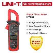디지털 멀티미터 클램프 테스터 uni-t unit t ac 전류 ut202 400a 전원 전류계(온도 프로브 포함)