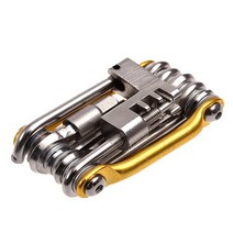 자전거 텐션게이지 도구 15 in 1 수리 세트 수리 도구 키트 렌치 스크루 드라이버, 11in1 골드