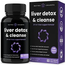Liver Cleanse Detox & Repair 간건강 정화 해독 실리마린함유 밀크 씨슬 추출 아티초크추출물 민들레뿌리, 60캡슐x한 병
