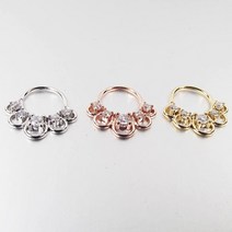 로즈 골드 스테인리스강 지르코늄 코걸이 코못 비틀어 링 지르코늄 귀걸이 인체 관통 액세서리
