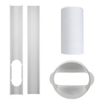 ST SHOP 1 세트 휴대용 에어컨 창 플레이트 키트 (배기 호스 포함) AC 유닛 슬라이드 플레이트 발코니 슬라이딩 도어 씰, 130x1.5m, 하얀, PVC