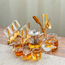 MONTHERIA 몬테리아 다기세트 선물용다기 도자기 찻잔 세트 휴대용다도세트 명절 선물 내열유리 스테인레스 필터 티포트, J스타일×1