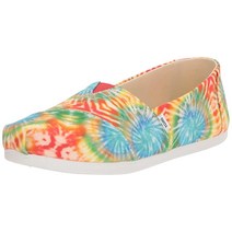 TOMS 여성용 알파르가타 재활용 슬립온 애쉬155078, 9.5, Fiesta Red Tie Dye