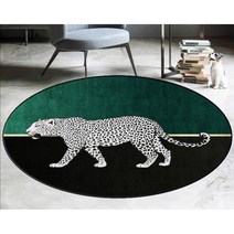 호피 러그 특이한 카페트 레오파드 그린 러그