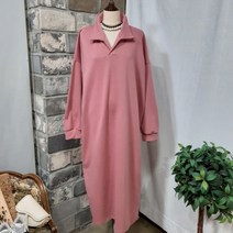 상상그이상 여성용 국내제작 기모 카라 롱원피스 빅사이즈 체형커버 가성비 좋은 무지 원피스 가볍고 따뜻한 편안한 임산부추천 데일리룩