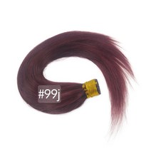 프리티레이디 16인치 실리콘 팁 단백질 인모붙임머리 한팩 210가닥 부분가발/레미모/일반모, #99J, 1개