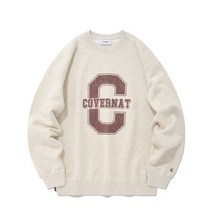 스트릿 커버낫 COVERNAT 빅 컬리지 C 로고 맨투맨 오트밀 편한 착용감