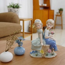 감성장식품 소년소녀 도자기조각상 웨딩인형 촬영용소품 피겨린 야드로