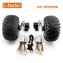 전동수레 L-더 신속한 듀얼 350W 기어드 모터 10x6.0-6 인치 전기 트롤리 손수레용 팻 휠 체인 드라이브 키트, [01] no reverse, [01] Max 4kph, [02] 36V