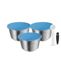 리필 가능 금속 재사용 돌체 구스토 캡슐 실리콘 커버 Dolci Gusto 커피 머신 스푼 클립 포함, MULTI