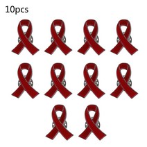 HIV/AIDS 인식 심장병 DUI 인식을위한 10 개 PCS 빨간 리본 핀