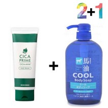 살리실산 진정 시카 얼굴개기름 병풀 폼 쌀겨 세안제 바하 클렌져 아침 잎수 클렌징 약산성, 쿠팡1 시카프라임폼 2개_쿨바디워시(파랑) 1개, 쿠팡1 본상품선택