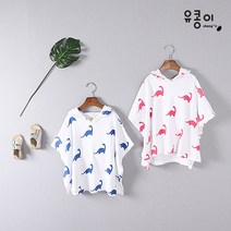 유콩이 유아 아동 아기 공룡비치타올 목욕가운 물놀이 워터파크 준비물 남아 여아 비치룩 유아목욕가운, 1개, 핑크L
