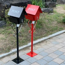 국산 전원주택 마당 인테리어 공장 시골 카페 철제 우체통 스탠드우체통, 블랙