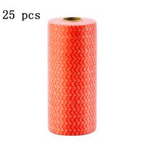 새로운 25pcs/롤 부직포 주방 청소 헝겊 다기능 일회용 건조/습식 비 스틱 오일 워시 타올 행주, 02 orange_02 미국_01 25pcs