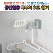 에버라인 공간활용 벽부착 미니 행거 접이식 옷걸이, 그레이, 1개