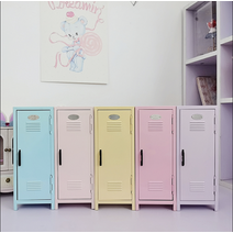 파스텔 색상 미니 캐비닛 소형 인테리어 카페 수납장, 퍼플 (러브락 포함)
