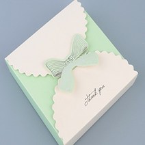 HY 소형 접이식 리본 선물상자 이쁜선물상자 고급선물박스, 그린