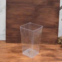 플라워 긴 사각 투명꽃통 소형 14x23cm 플라워샵 꽃병