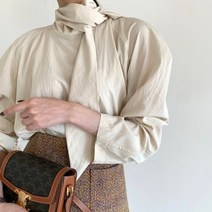 왕리본 블라우스 여성 리본 셔츠 25