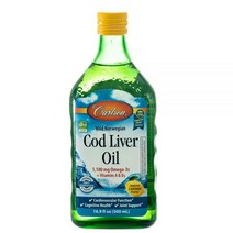 칼슨 야생 노르웨이 대구 간유 천연 레몬 1100 mg 16.9 fl oz